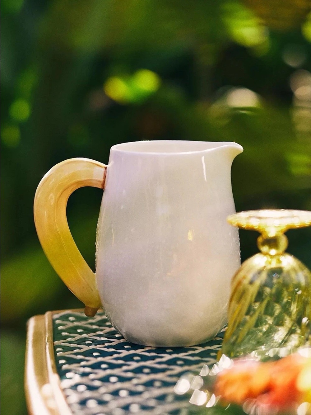 NWT Anthropologie x Farm Rio Stoneware Pitcher